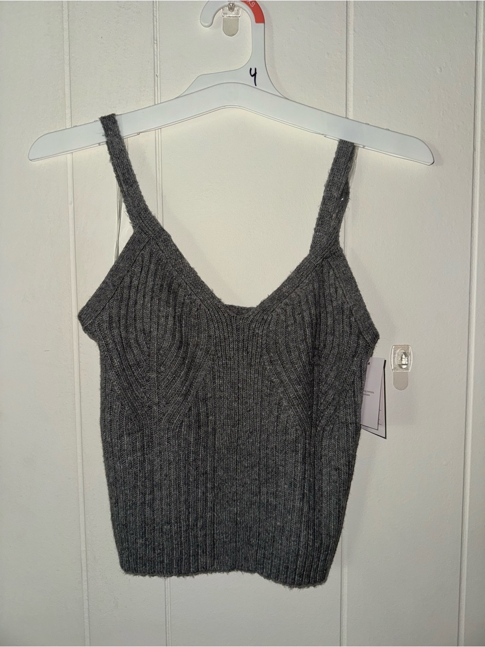 Auden Charcoal Ribbed V-Neck Knit Camisole